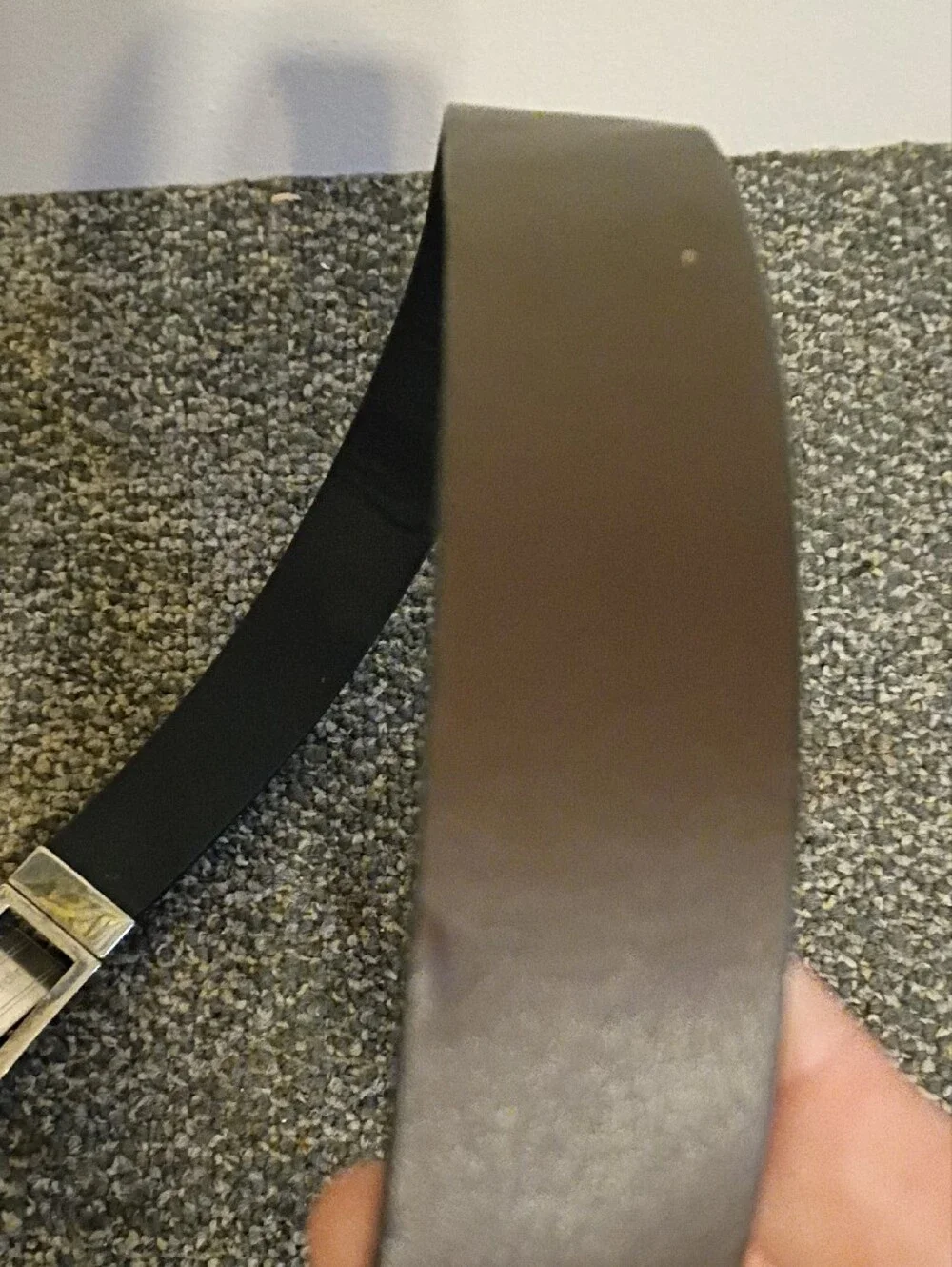 Pierre Cardin Reversible Black And Brown  Leather Belt with Silver-Tone Buckle